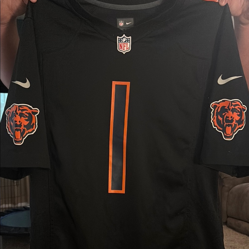Chicago Bears Black Jersey with Orange Details